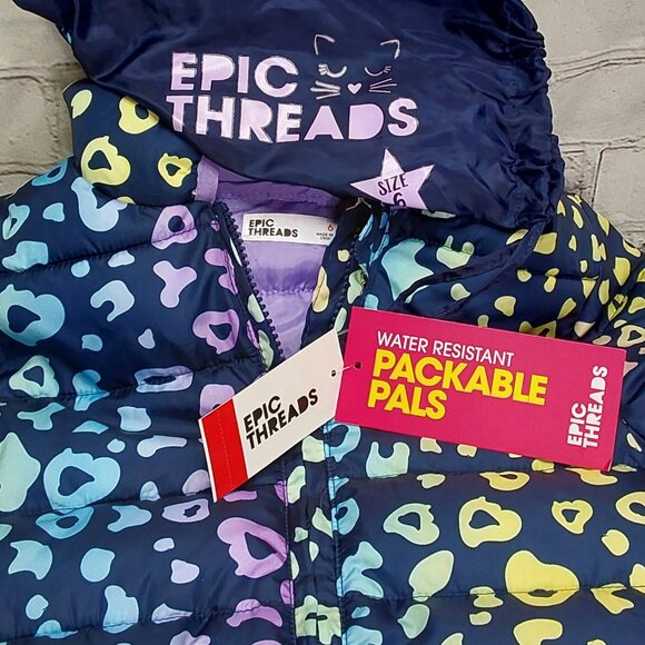 'EPIC THREADS' POSYI 'PACKABLE PALS' WATER-RESISTANT PUFFER STYLE HOODED COAT - Picture 6 of 15